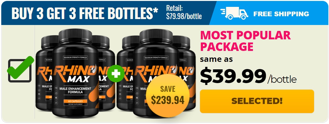 RhinoMax Male Enhancement 6 bottles