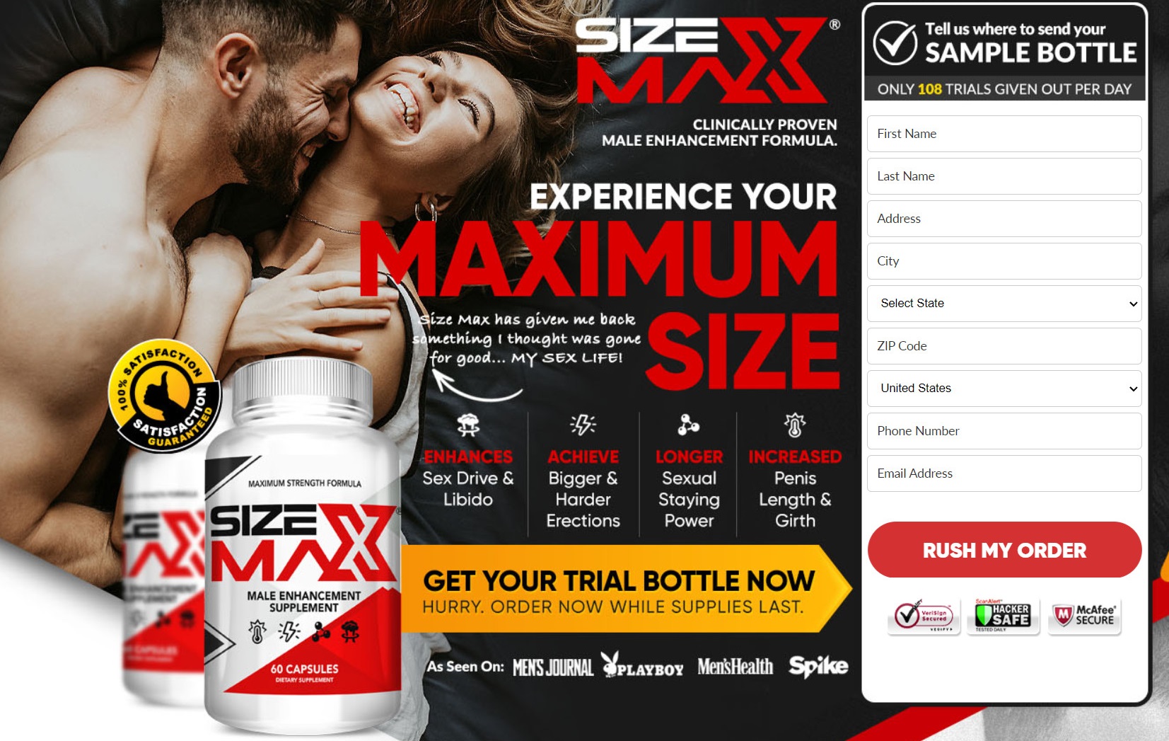 Size Max Male Enhancement USA Reviews (Updated 2022) & Free Trials