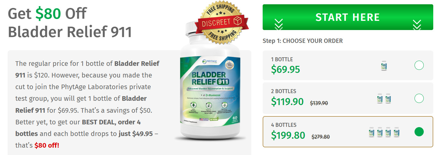 PhytAge Labs Bladder Relief 911 Final cost