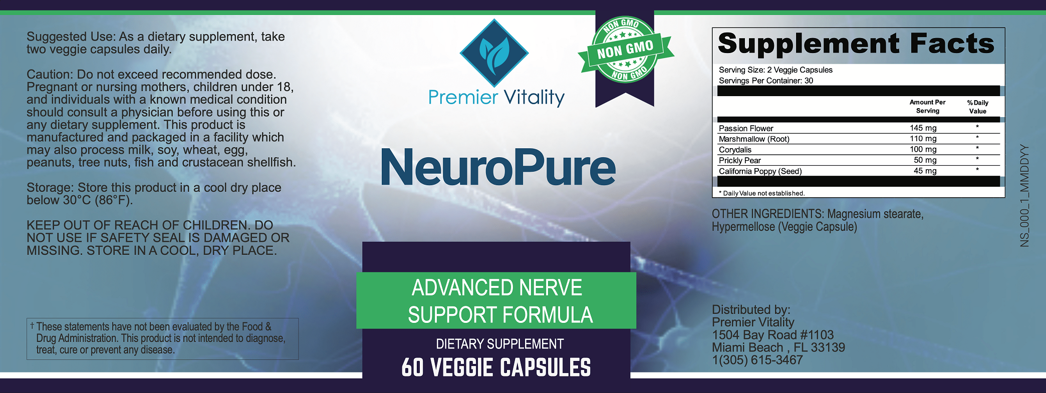 Premier Vitality NeuroPure 6 Ingredients
