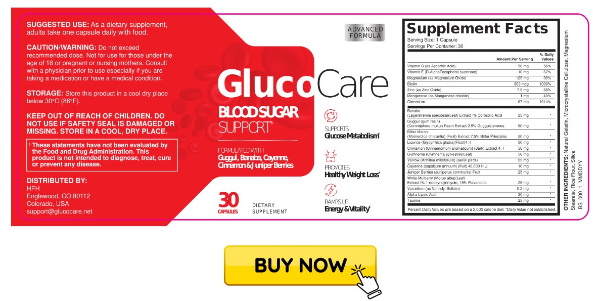 GlucoCare Ingredients