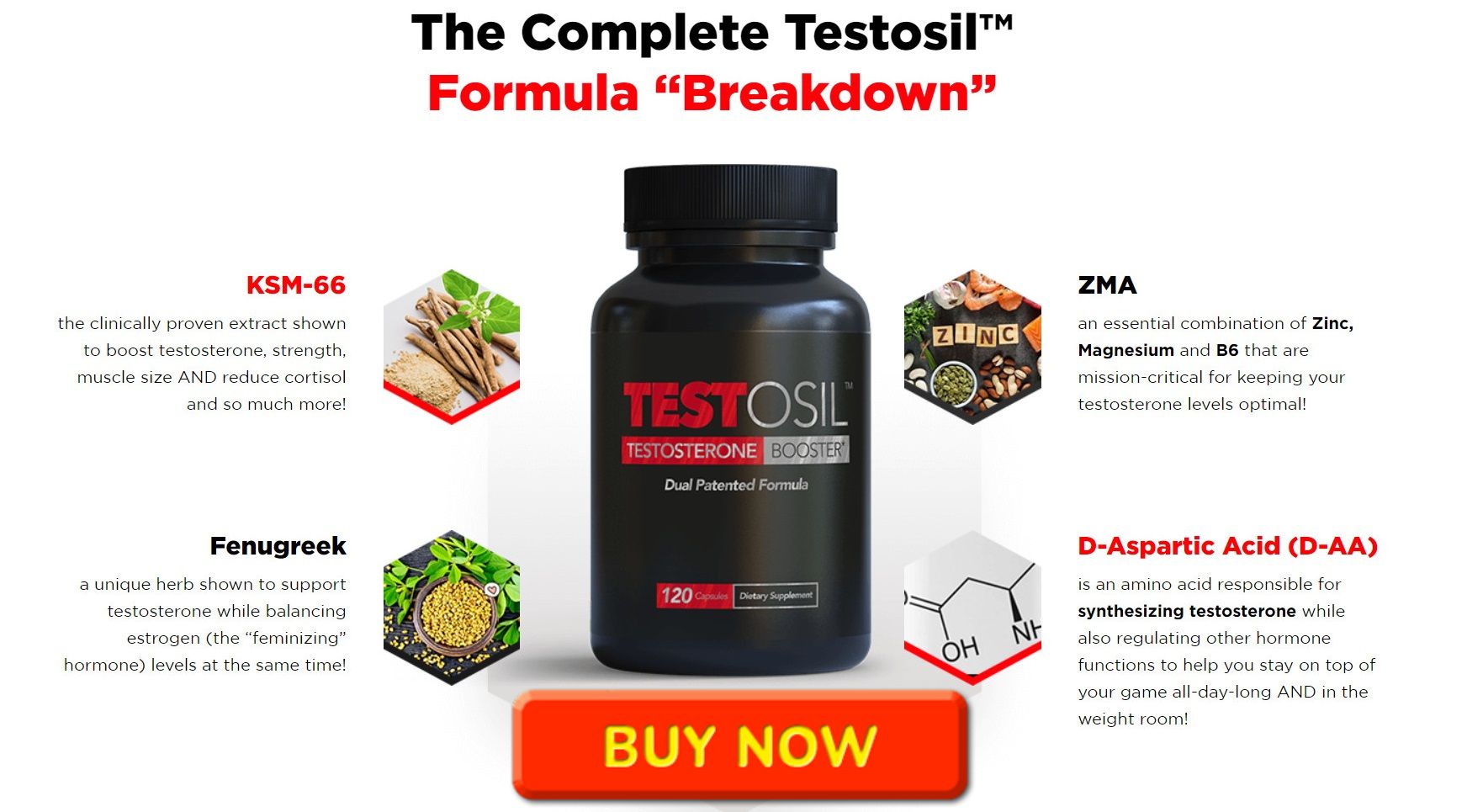 Testosil Testosterone Booster Capsules Ingredients