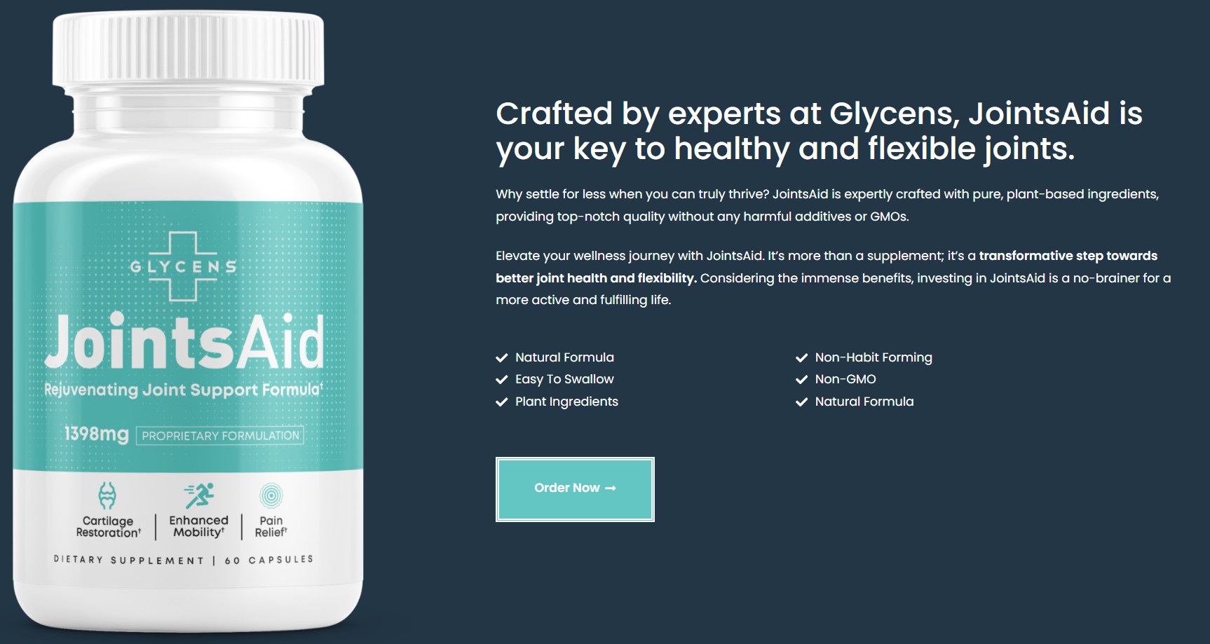 Glycens JointsAid Joint Support Formula Official Website